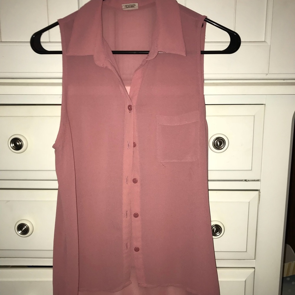 ESSENTIALS BY FULL TILT DUSTY PINK BUTTON UP SHIRT